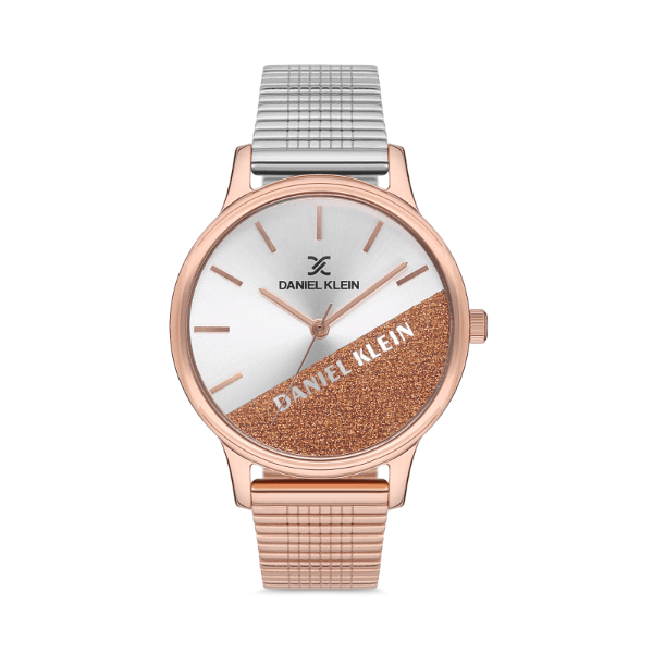 Relógio Analógico Daniel Klein Relojes Dk.1.12628-2 Rosa Ouro/Prata