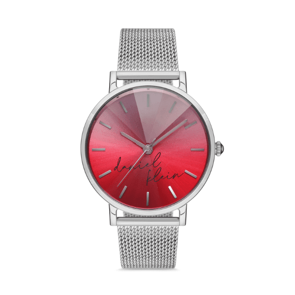 Relógio Analógico Daniel Klein Relojes Trendy Dk.1.12629-6 Prata/Vermelho
