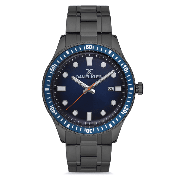 Relógio Analógico Masculino Daniel Klein Dk.1.12682-4 Premium Gents Pulseira de Aço Inoxidável Preto/Azul