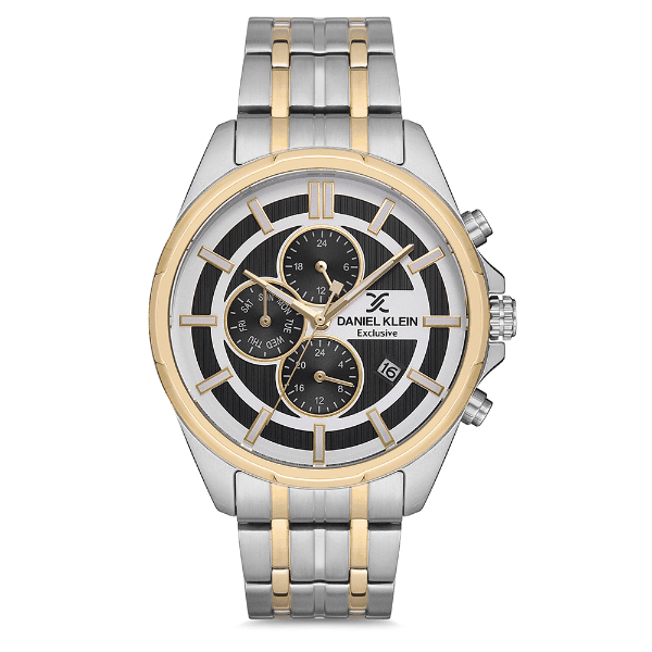 Relógio Analógico Masculino Daniel Klein Dk.1.12706-3 Exclusive Gents Pulseira de Aço Inoxidável Prata/Dourado