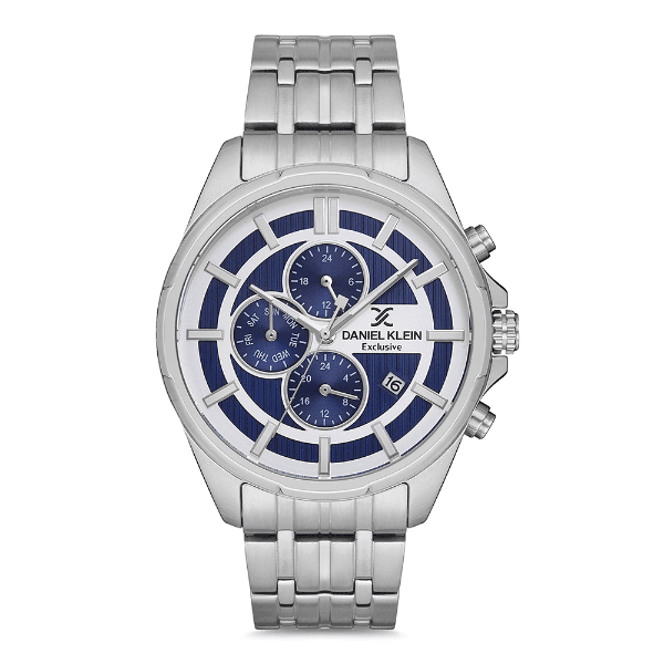 Relógio Analógico Masculino Daniel Klein Dk.1.12706-5 Exclusive Gents Pulseira de Aço Inoxidável Prata