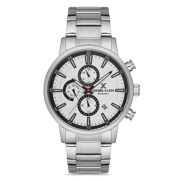 Relógio Analógico Masculino Daniel Klein Dk.1.12708-4 Exclusive Gents Pulseira de Aço Inoxidável Prata