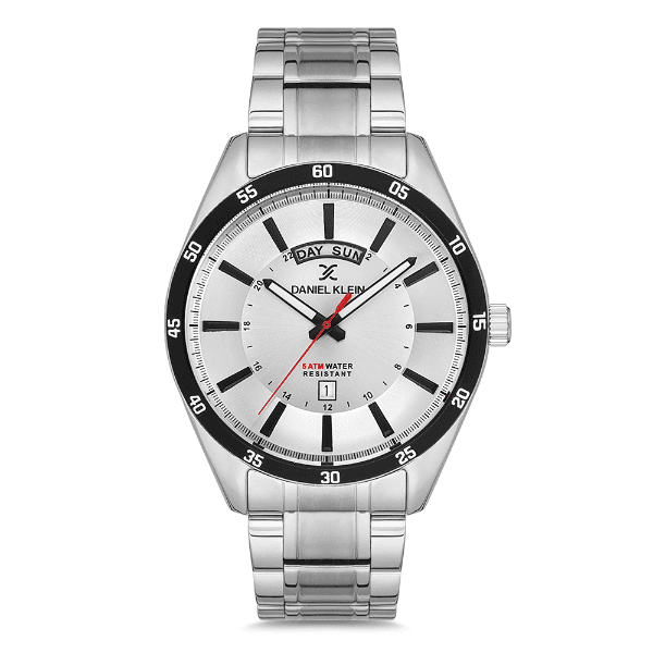Relógio Analógico Masculino Daniel Klein Dk.1.12735-2 Premium Gents Pulseira de Aço Inoxidável Prata/Preto