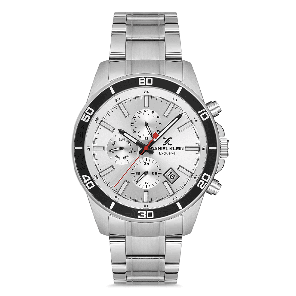 Relógio Analógico Masculino Daniel Klein Dk.1.12737-1 Exclusive Gents Pulseira de Aço Inoxidável Prata/Preto