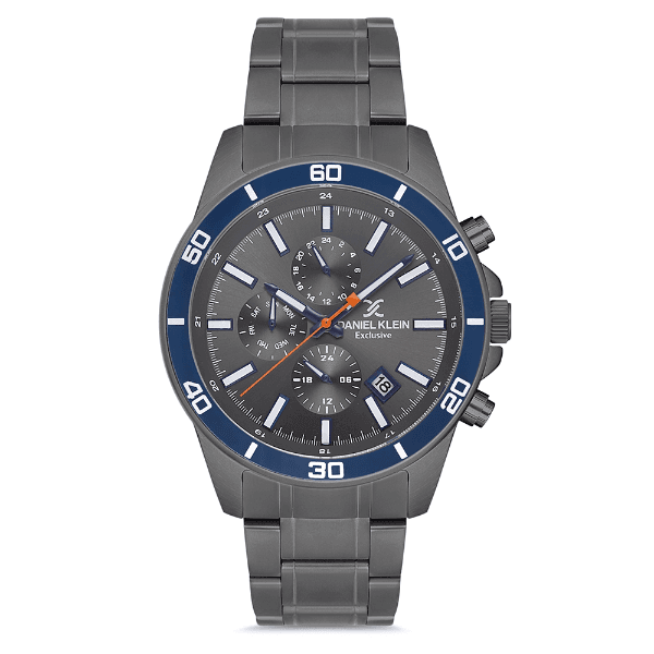 Relógio Daniel Klein Dk.1.12737-6 Exclusive Gents Analógico Masculino com Pulseira de Aço Inoxidável Preto/Azul