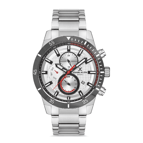 Relógio Analógico Masculino Daniel Klein Dk.1.12741-5 Exclusive Gents Pulseira de Aço Inoxidável Prata