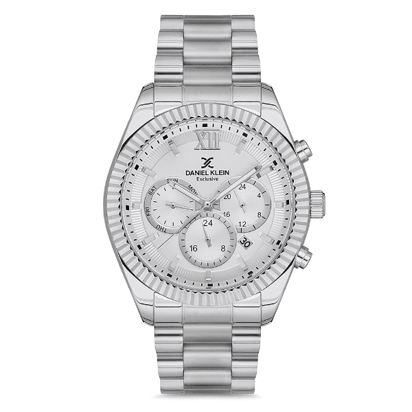 Relógio Analógico Masculino Daniel Klein Dk.1.12769-1 Exclusive Gents Pulseira de Aço Inoxidável Prata