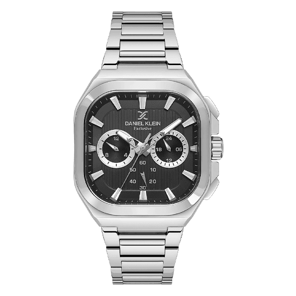 Relógio Analógico Masculino Daniel Klein Dk.1.13903-2 Exclusive Gents Pulseira de Aço Inoxidável Prata/Preto