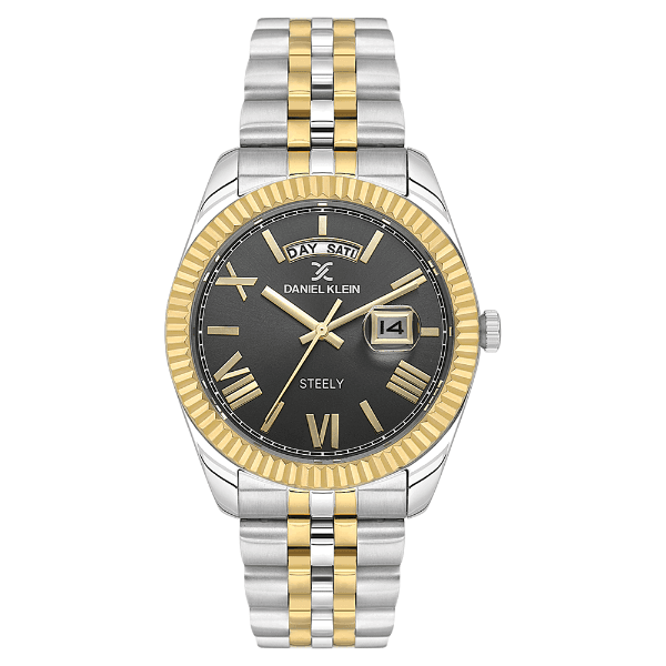 Relógio Analógico Daniel Klein Dk.1.14026-4 Steely Pulseira de Aço Inoxidável Prata/Dourado
