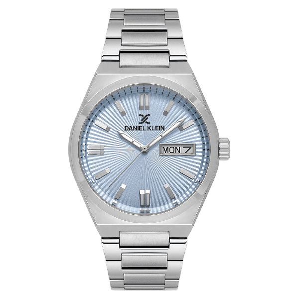 Relógio Analógico Masculino Daniel Klein Dk.1.14060-4 Premium Gent Pulseira de Aço Inoxidável Prata/Azul Claro