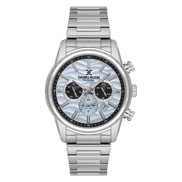 Relógio Analógico Masculino Daniel Klein Dk.1.14062-3 Exclusive Gents Pulseira de Aço Inoxidável Prata