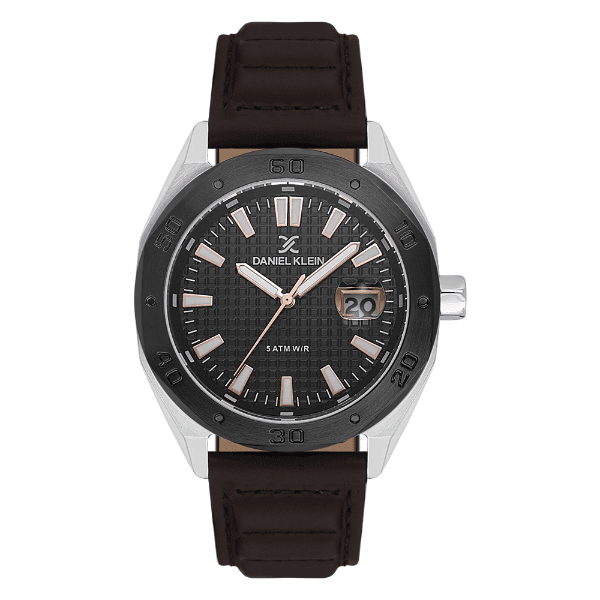 Relógio Analógico Masculino Daniel Klein Dk.1.14077-4 Premium Gents Pulseira de Couro Marrom/Preto