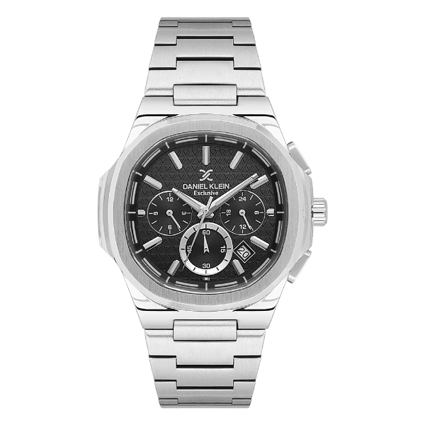 Relógio Analógico Masculino Daniel Klein Dk.1.14082-2 Exclusive Gents Pulseira de Aço Inoxidável Prata/Preto