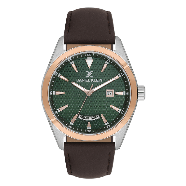 Relógio Analógico Masculino Daniel Klein Dk.1.14088-5 Premium Gent Pulseira de Couro Marrom/Verde