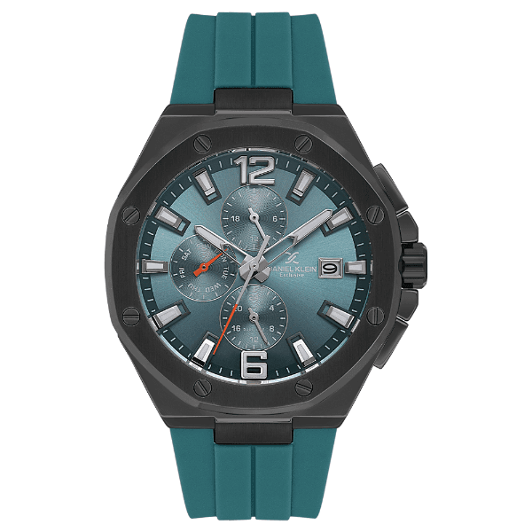 Relógio Analógico Masculino Daniel Klein Dk.1.14092-5 Exclusive Gent Pulseira de Silicone Verde/Preto