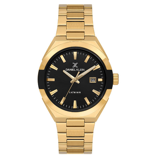 Relógio Analógico Masculino Daniel Klein Dk.1.14145-4 Premium Gents Pulseira de Aço Inoxidável Dourado/Preto