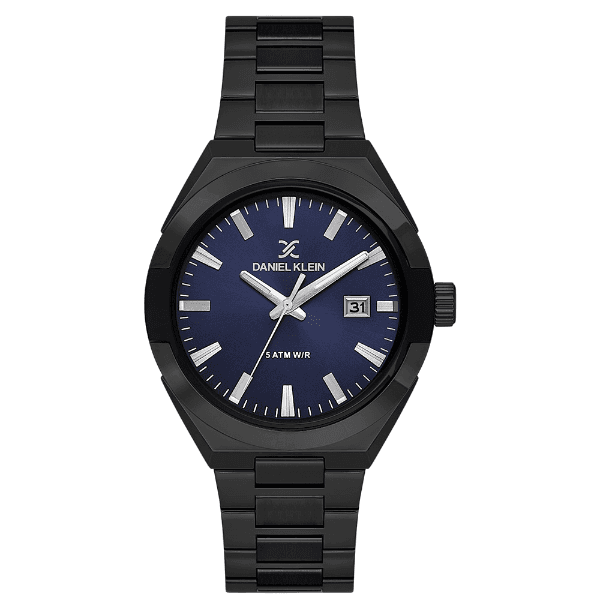 Relógio Analógico Masculino Daniel Klein Dk.1.14145-5 Premium Gents Pulseira de Aço Inoxidável Preto/Azul