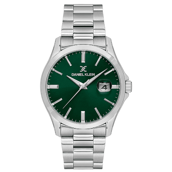 Relógio Analógico Masculino Daniel Klein Dk.1.14146-3 Premium Gents Pulseira de Aço Inoxidável Prata/Verde
