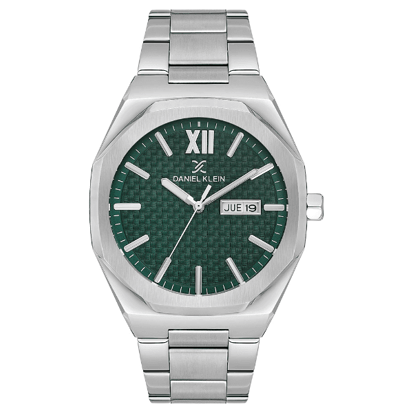 Relógio Analógico Masculino Daniel Klein Dk.1.14149-3 Premium Gents Pulseira de Aço Inoxidável Prata/Verde
