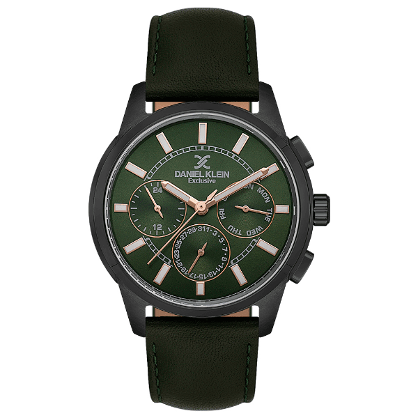 Relógio Analógico Masculino Daniel Klein Dk.1.14209-6 Exclusive Gent Pulseira de Couro Preto/Verde