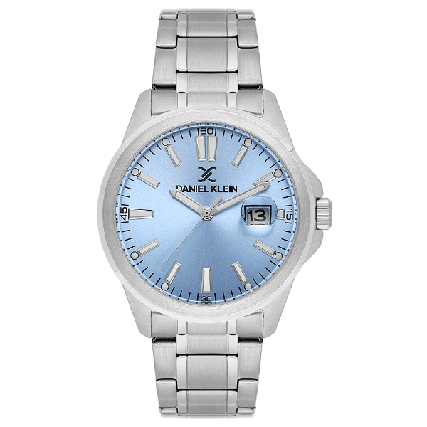 Relógio Analógico Masculino Daniel Klein Dk.1.14332-4 Premium Gents Pulseira de Aço Inoxidável Prata/Azul