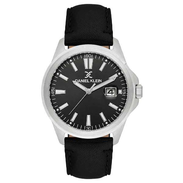 Relógio Analógico Masculino Daniel Klein Dk.1.14333-2 Premium Gents Pulseira de Couro Preto/Prata