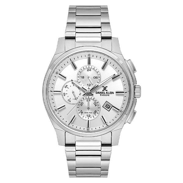Relógio Analógico Masculino Daniel Klein Dk.1.14350-1 Exclusive Gent Pulseira de Aço Inoxidável Prata