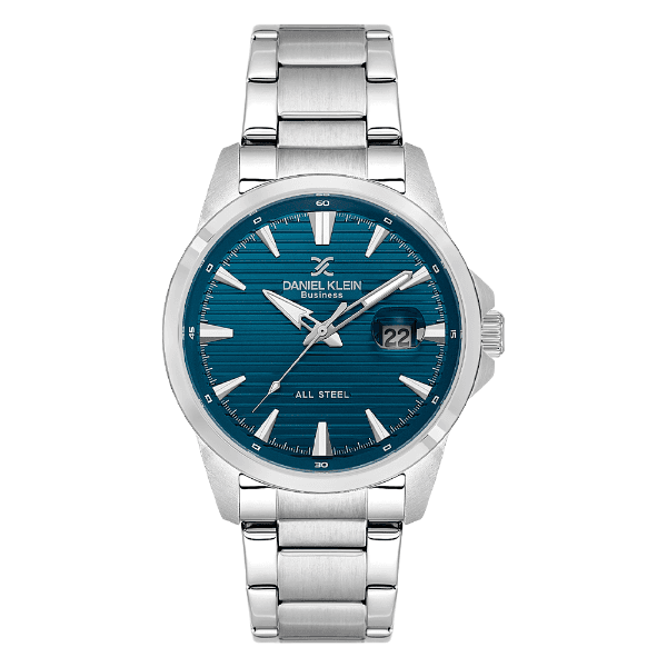 Relógio Analógico Masculino Daniel Klein Dk.1.14466-4 Business Gents Pulseira de Aço Inoxidável Prata/Verde