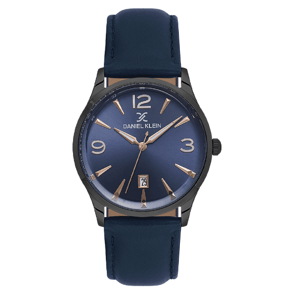 Relógio Analógico Masculino Daniel Klein Dk.6.14034-5 Premium Gent Pulseira de Couro Azul/Preto