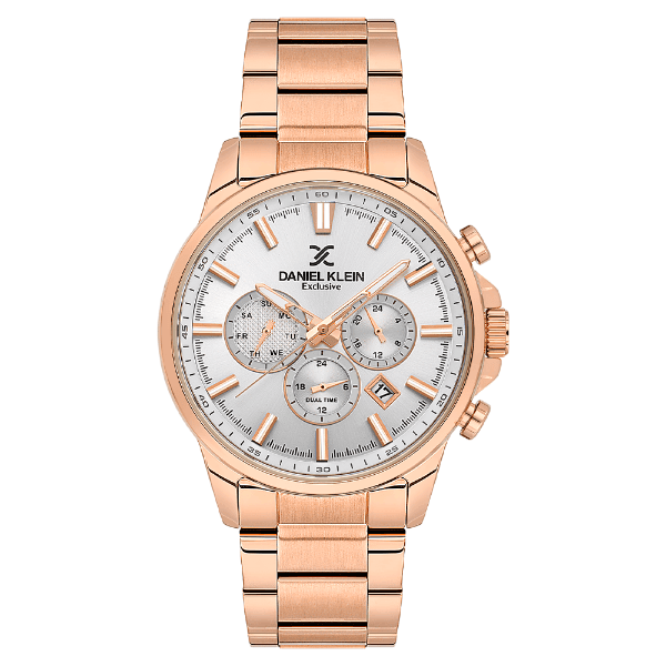 Relógio Analógico Masculino Daniel Klein Dk.6.14440-7 Exclusive Gents Pulseira de Aço Inoxidável Rose Gold