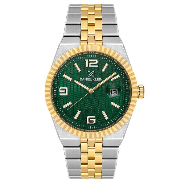 Relógio Analógico Masculino Daniel Klein Dk.6.14718-6 Premium Gents Pulseira de Aço Inoxidável Prata/Dourado/Verde