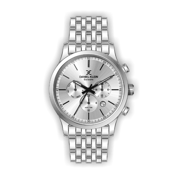 Relógio Analógico Daniel Klein Exclusive Dk.1.12459-1 Prata