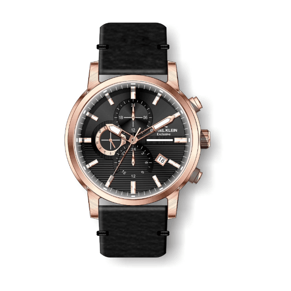 Relógio Analógico Daniel Klein Exclusive Dk.1.12477-4 Rosa Ouro e Preto