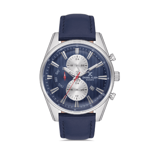 Relógio Analógico Masculino Daniel Klein Exclusive Dk.1.12589-3 Prata/Azul