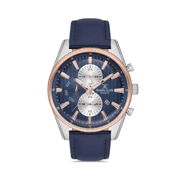 Relógio Analógico Masculino Daniel Klein Exclusive Dk.1.12589-5 Prata/Azul