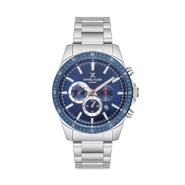 Relógio Analógico Daniel Klein Exclusive Dk.1.12594-2 Prata/Azul