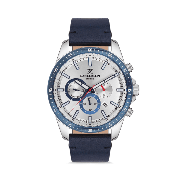 Relógio Analógico Daniel Klein Exclusive Dk.1.12595-6 Azul/Prata