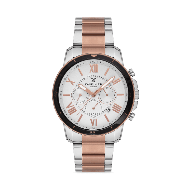 Relógio Analógico Masculino Daniel Klein Exclusive Dk.1.12598-3 Prata/Rosa Ouro