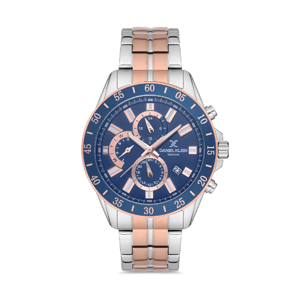 Relógio Analógico Daniel Klein Exclusive Dk.1.12603-5 Prata/Rosa Ouro