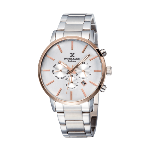 Relógio Analógico Masculino Daniel Klein Exclusive DK11999-4 - Prata/Rosa Ouro