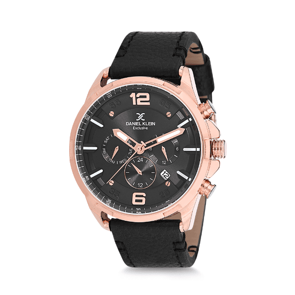 Relógio Analógico Masculino Daniel Klein Exclusive Dk12142-2 Preto Rosa Ouro