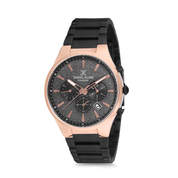 Relógio Analógico Daniel Klein Exclusive Dk12173-5 Preto e Rosa Ouro