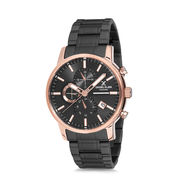 Relógio Analógico Daniel Klein Exclusive Dk12213-4 Preto e Rosa Ouro