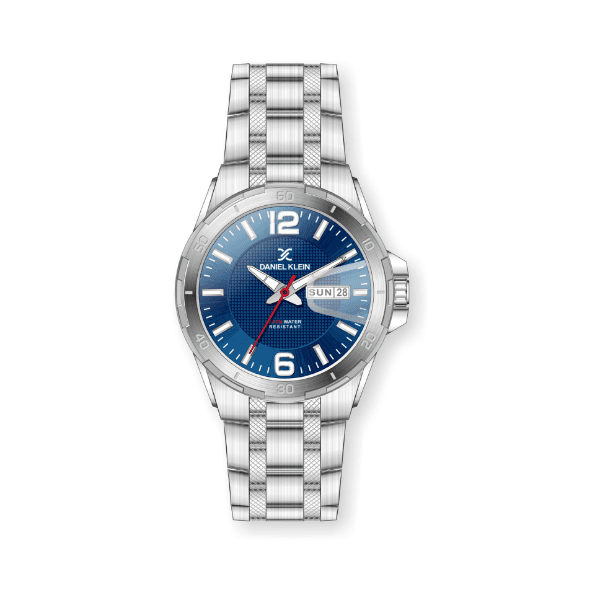 Relógio Analógico Daniel Klein Premium Dk.1.12380-3 Prata e Azul