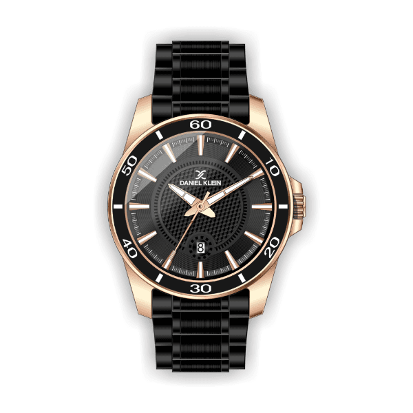 Relógio Analógico Daniel Klein Premium Dk.1.12462-5 Preto e Rosa Ouro
