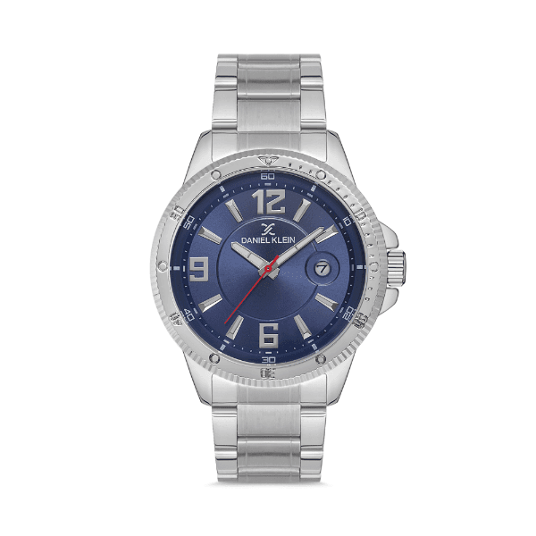 Relógio Analógico Daniel Klein Premium Dk.1.12577-3 Prata/Azul