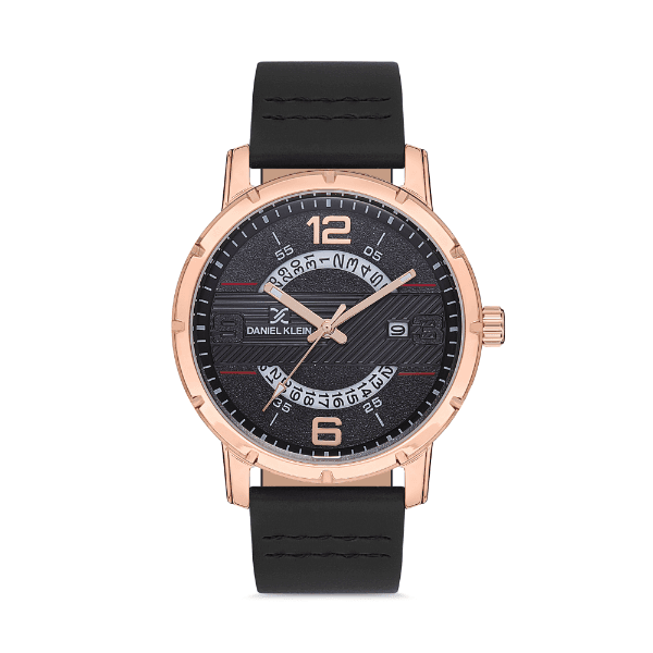 Relógio Analógico Masculino Daniel Klein Premium Dk.1.12615-3 Rosa Ouro/Preto
