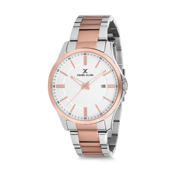 Relógio Analógico Masculino Daniel Klein Premium Dk12229-5 Prata e Rosa Ouro