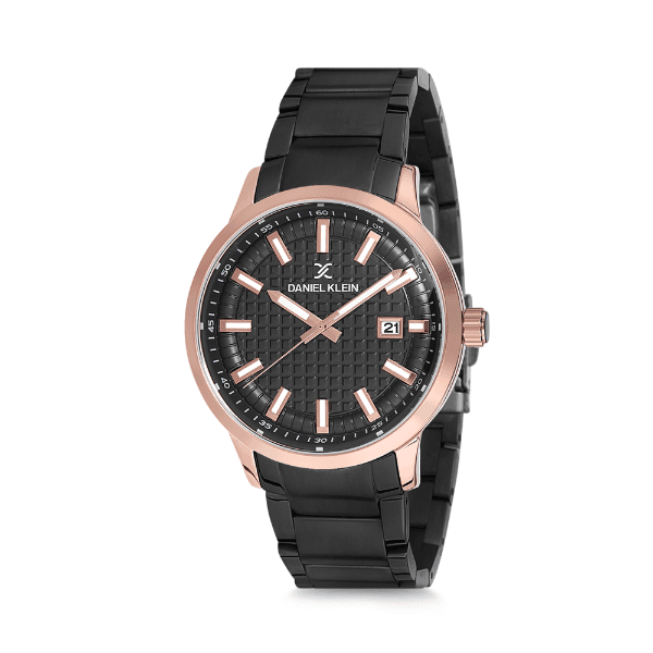 Relógio Analógico Daniel Klein Premium Dk12230-4 Preto e Rosa Ouro Masculino