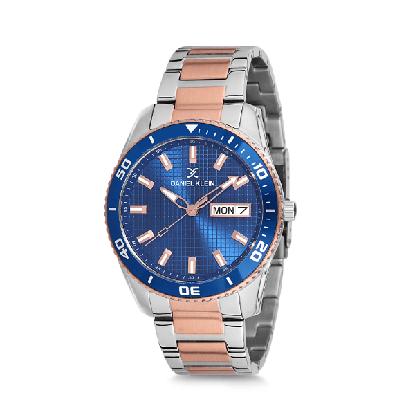 Relógio Analógico Masculino Daniel Klein Premium Dk12237-2 Prata Rosa Ouro Azul